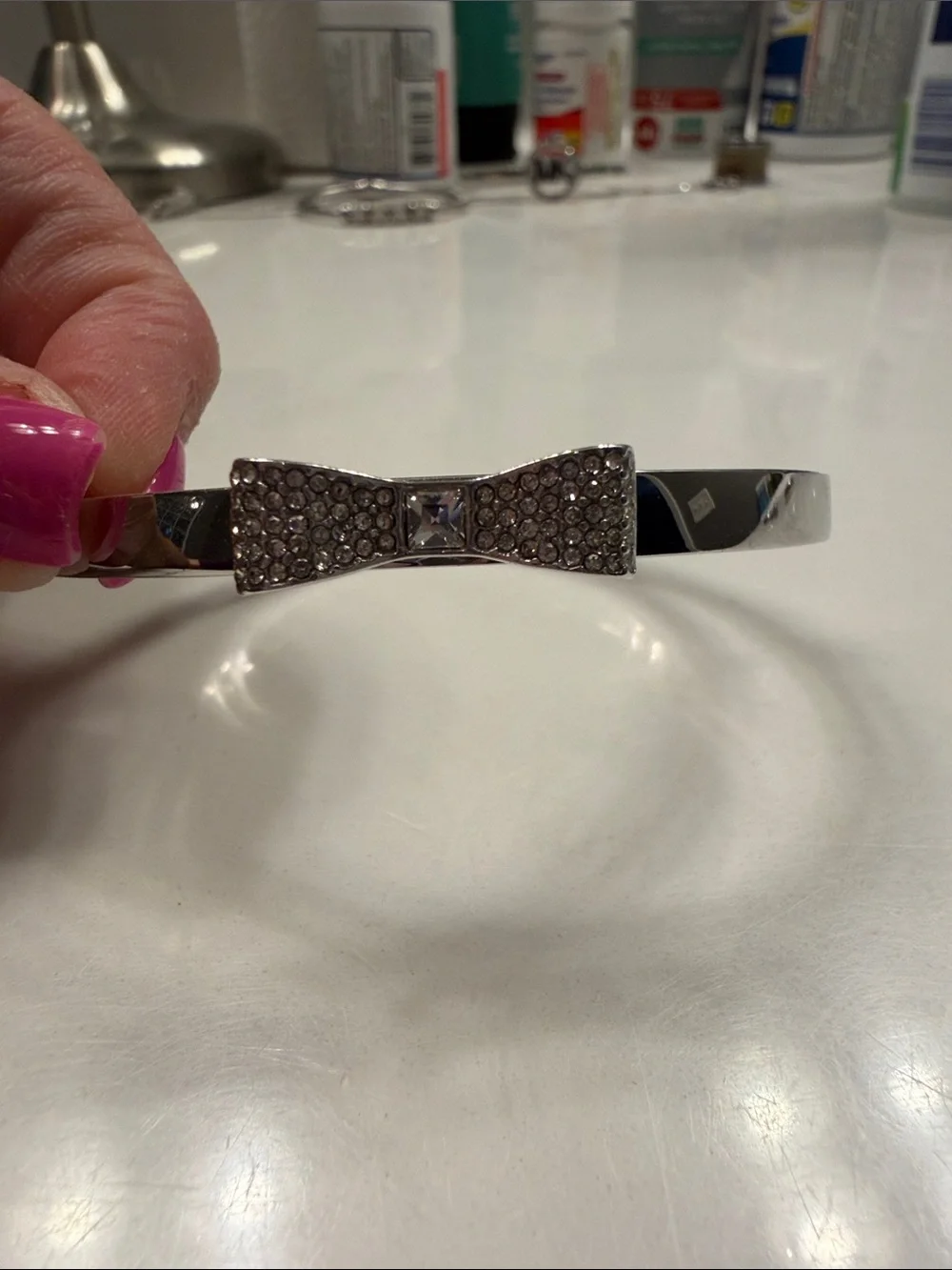 kate spade silver-tone engraved bangle - Picture 3 of 5